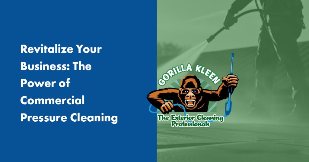 Commercial pressure cleaning in Sarasota by Gorilla Kleen restoring business exteriors with professional power washing services
