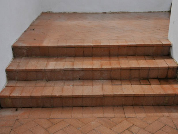 Residential stairs cleaned by Gorilla Kleen professional pressure washing services Sarasota