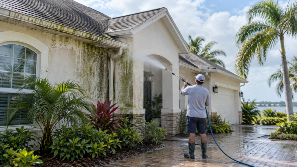 Can Pressure Washing Remove Mold, Mildew, and Algae in Florida’s Humidity?