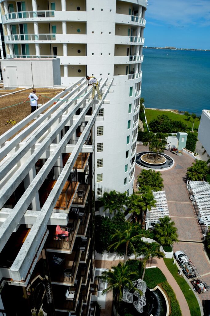 pressure washing a roof on Siesta Key in Florida